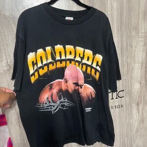 Vintage WCW Goldberg Graphic Black T-Shirt Men's XL 90s Wrestling Distressed